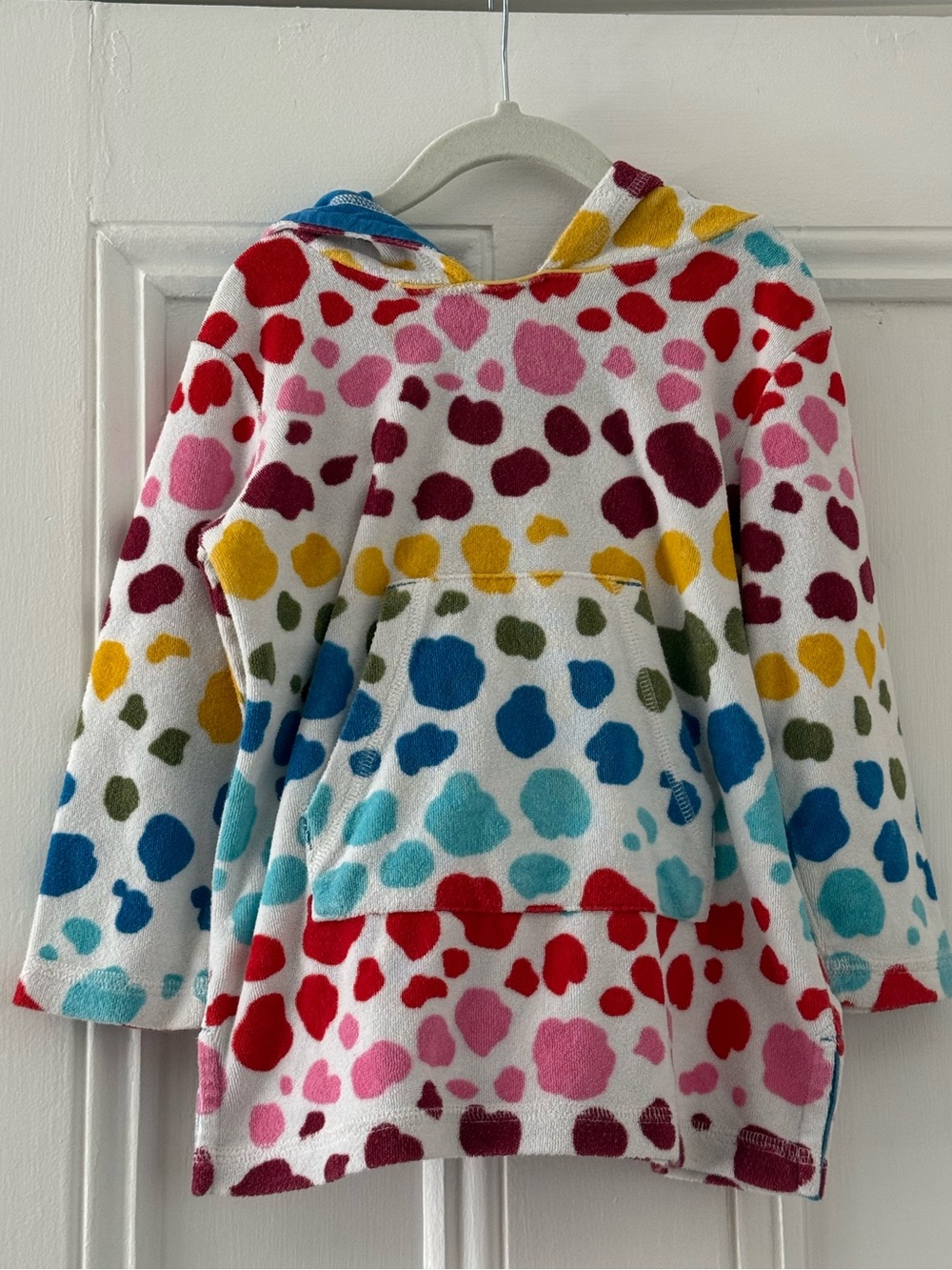 Mini Boden Terry hoodie towel cloud groovy girl coverup 2-3Y